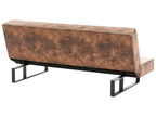 Sofa Bed DERBY Faux Leather Golden Brown 3 Seater