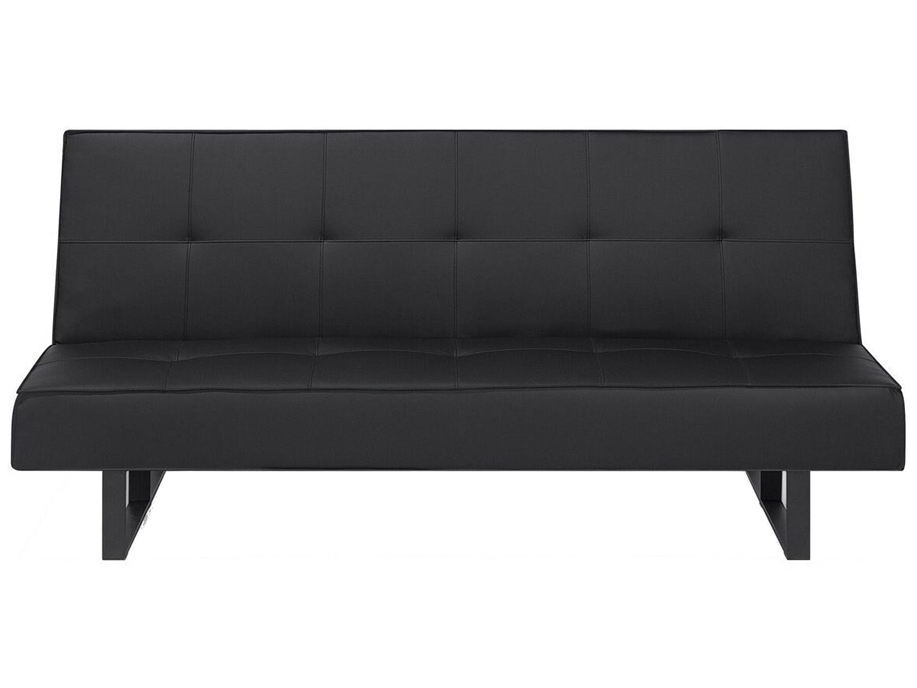 Sofa Bed DERBY Faux Leather Black 3 Seater