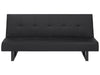 Sofa Bed Faux Leather Black 3 Seater