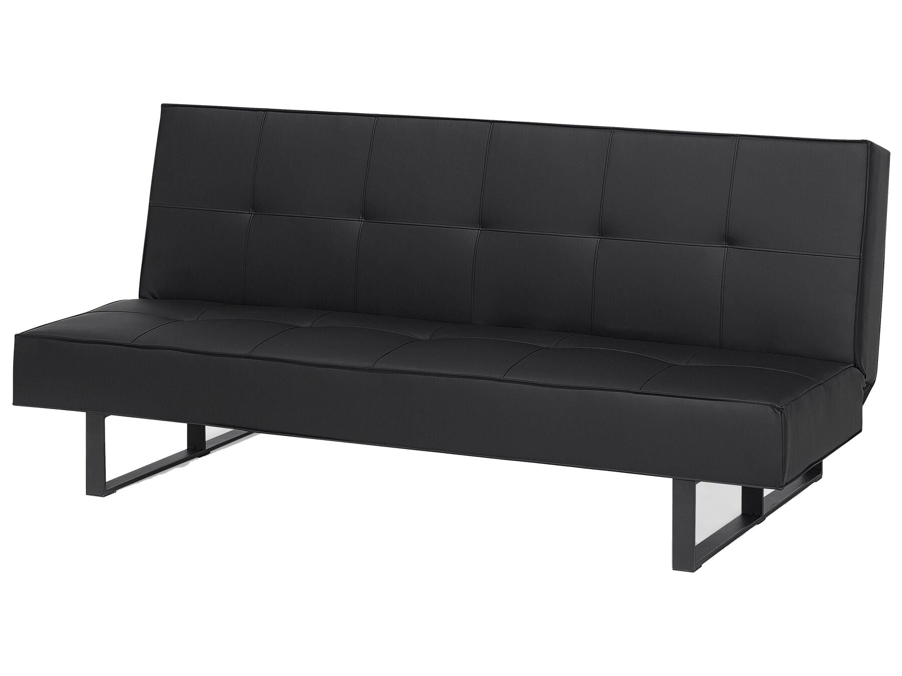 Sofa Bed DERBY Faux Leather Black 3 Seater
