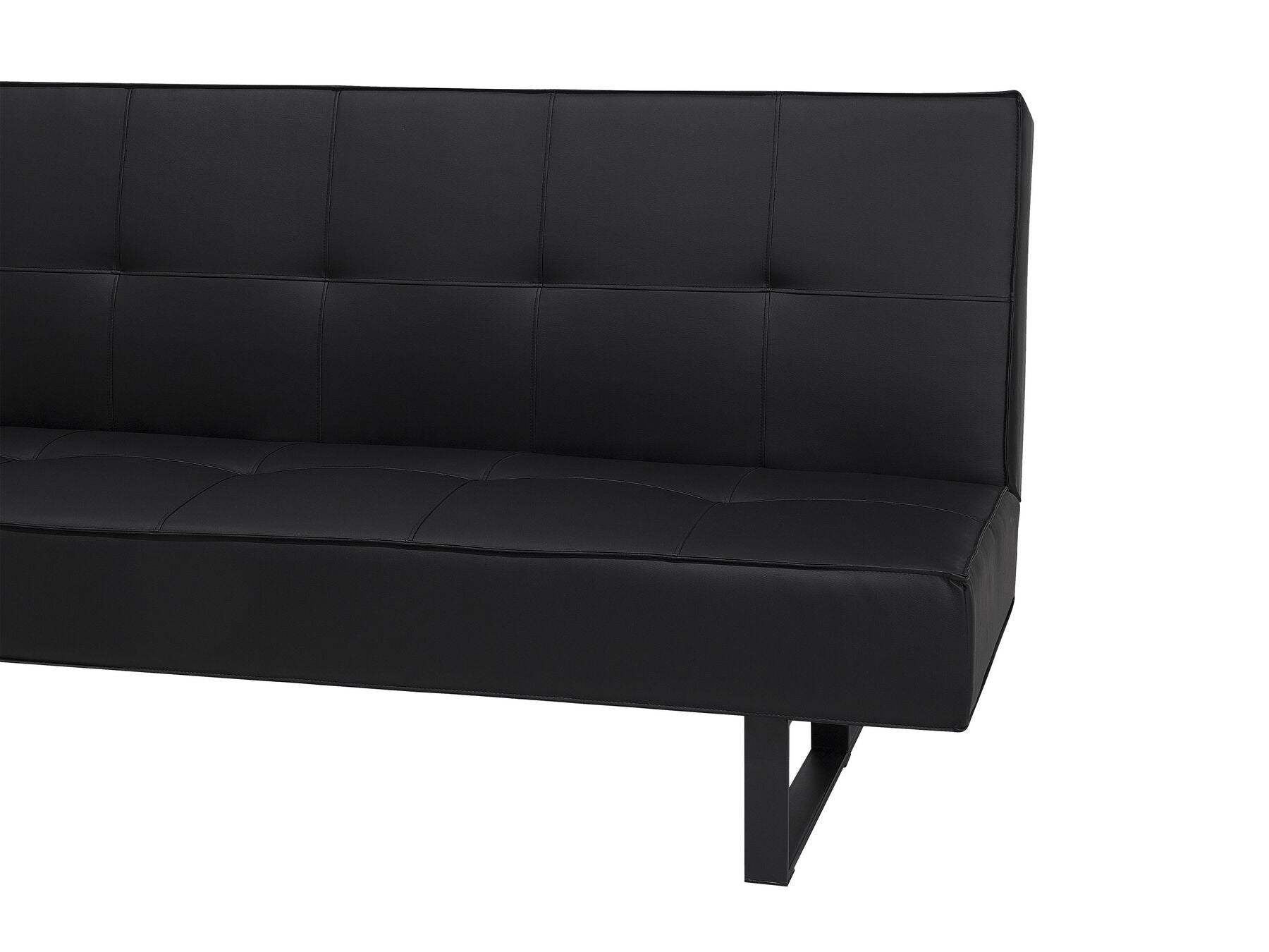 Sofa Bed DERBY Faux Leather Black 3 Seater