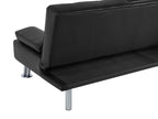Sofa Bed ROXEN Faux Leather Black 3 Seater