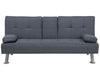 Sofa Bed Fabric Dark Grey 3 Seater