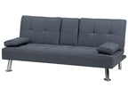 Sofa Bed ROXEN Fabric Dark Grey 3 Seater