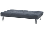 Sofa Bed ROXEN Fabric Dark Grey 3 Seater