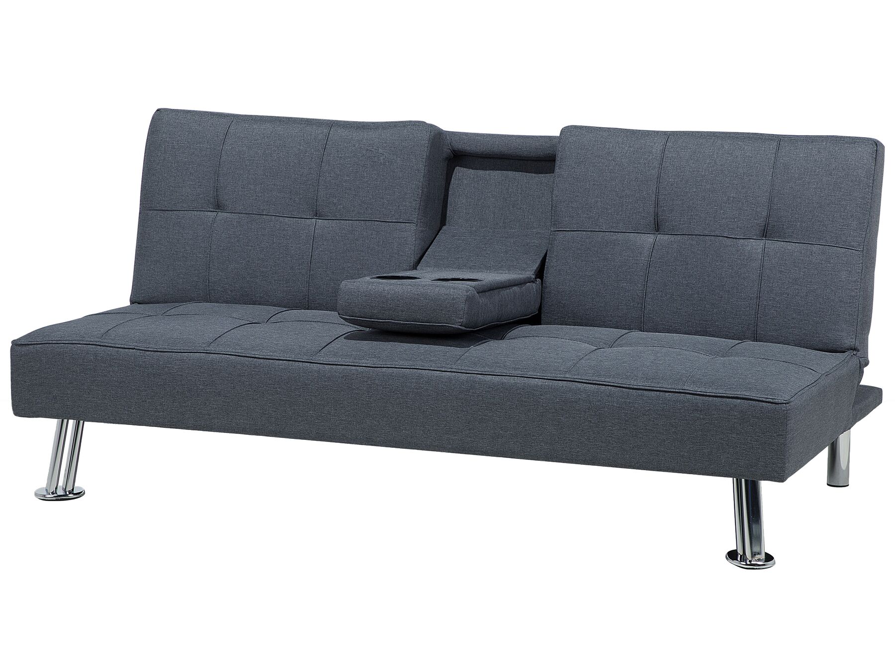 Sofa Bed ROXEN Fabric Dark Grey 3 Seater
