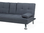 Sofa Bed ROXEN Fabric Dark Grey 3 Seater