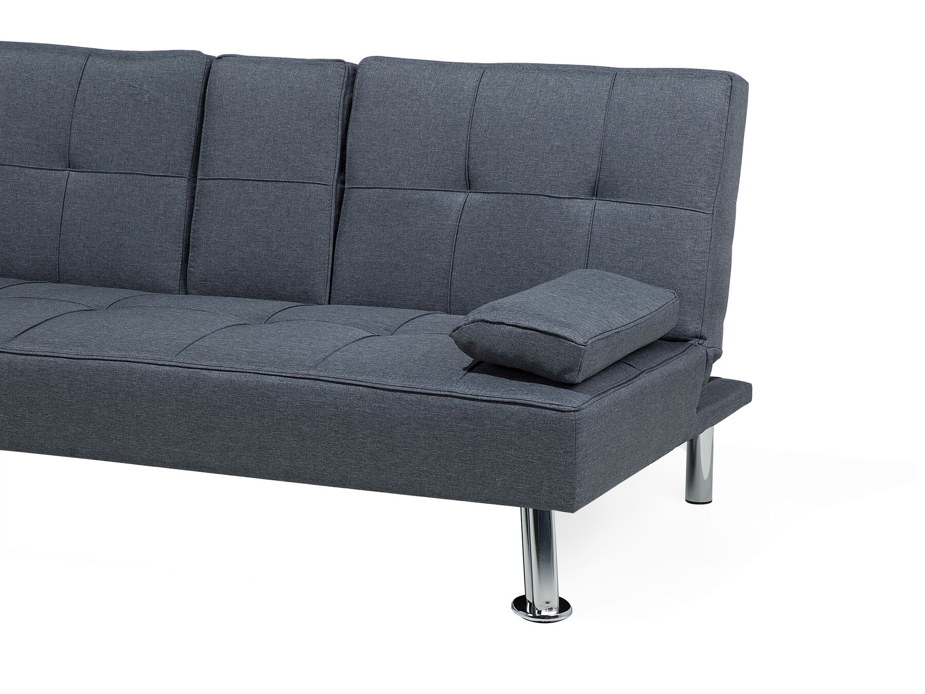 Sofa Bed ROXEN Fabric Dark Grey 3 Seater
