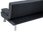 Sofa Bed ROXEN Fabric Dark Grey 3 Seater