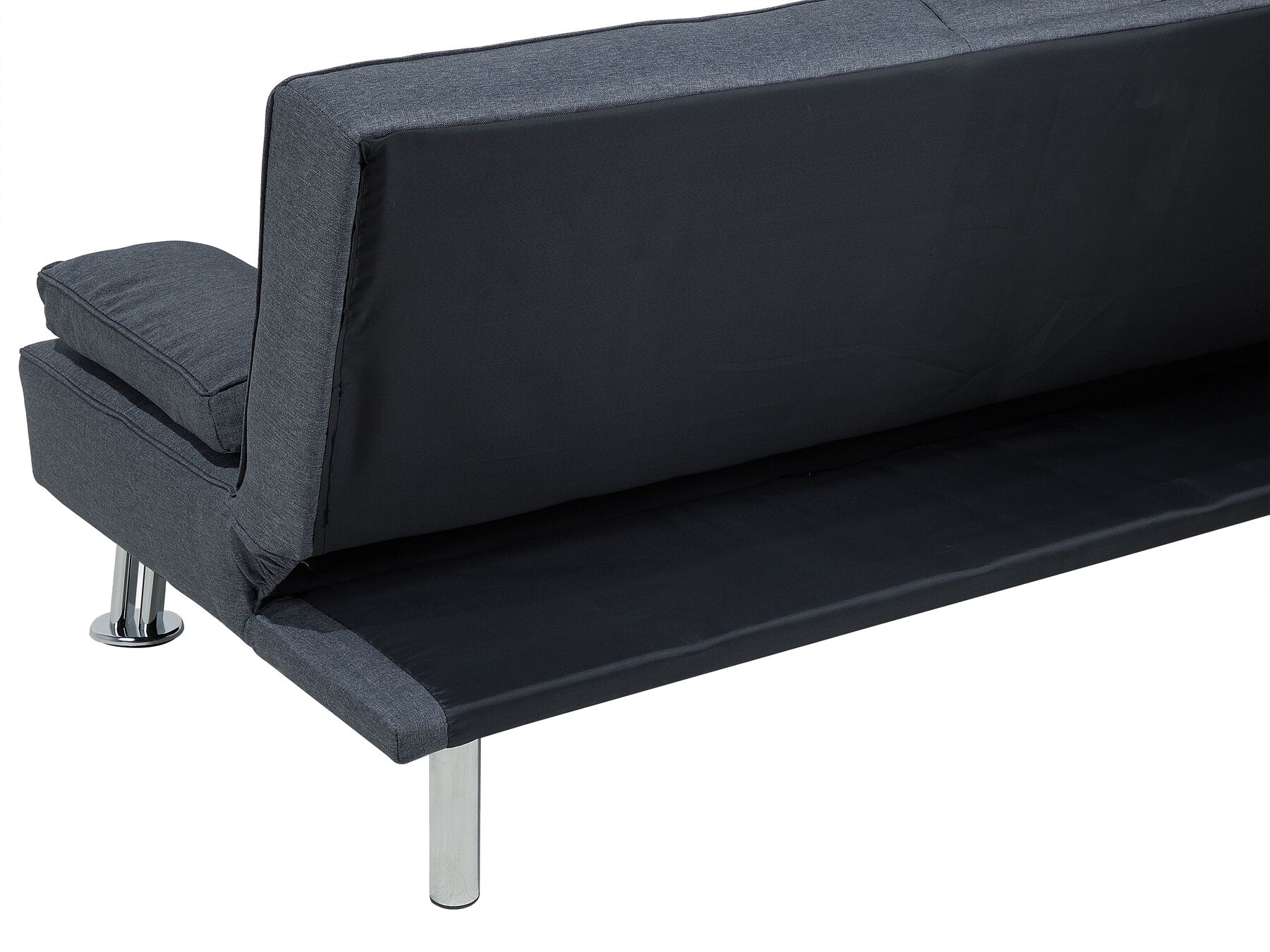 Sofa Bed ROXEN Fabric Dark Grey 3 Seater