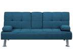 Sofa Bed ROXEN Fabric Blue 3 Seater