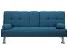 Sofa Bed Fabric Blue 3 Seater