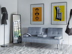 Sofa Bed ROXEN Fabric Light Grey 3 Seater
