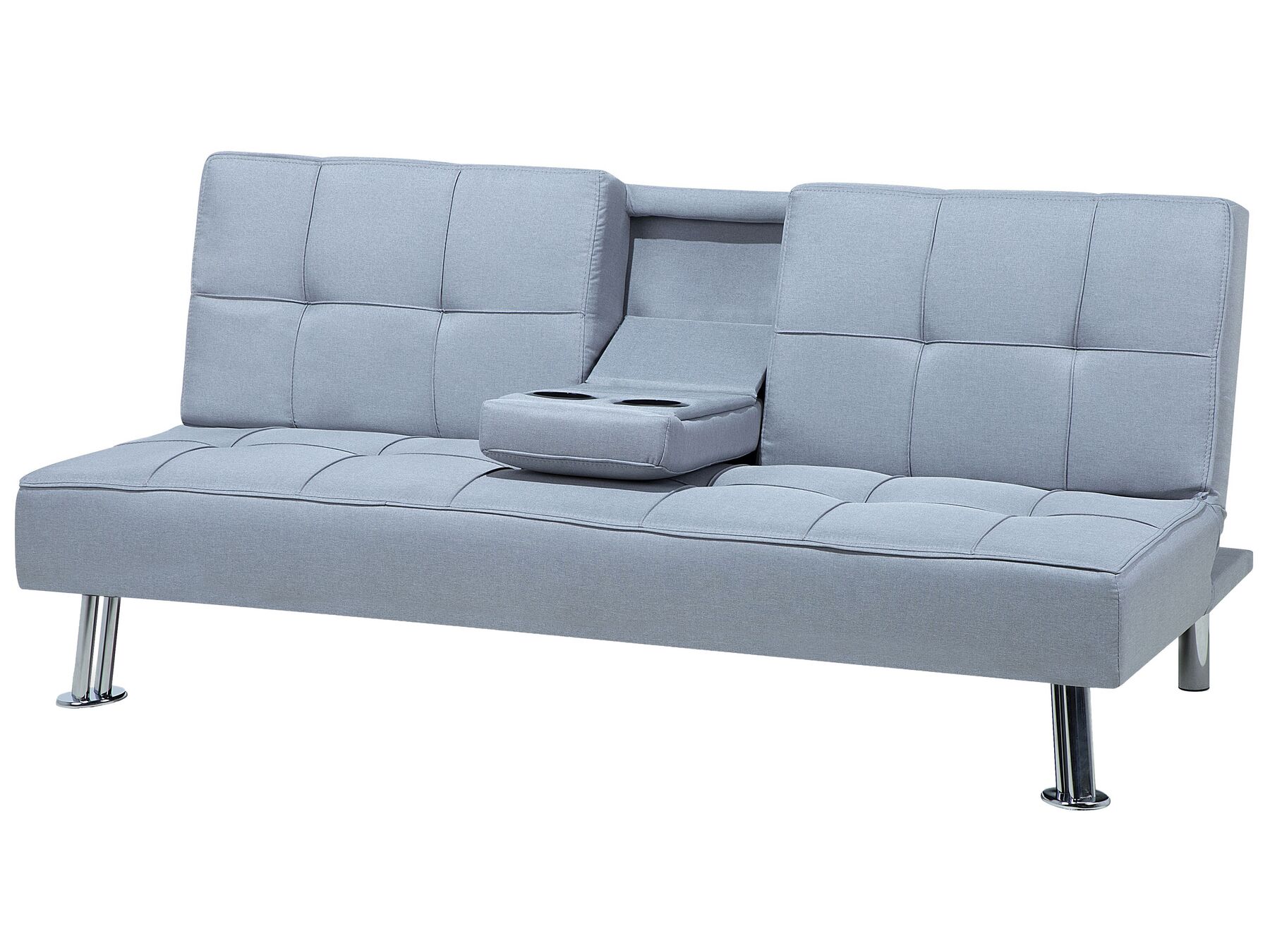 Sofa Bed ROXEN Fabric Light Grey 3 Seater