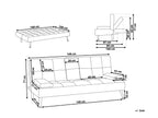 Sofa Bed ROXEN Fabric Light Grey 3 Seater