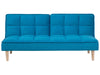Sofa Bed Fabric Sea Blue 3 Seater