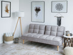 Sofa Bed SILJAN Fabric Light Grey Grey 3 Seater