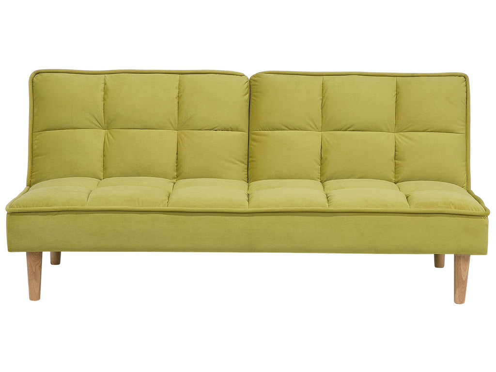Sofa Bed SILJAN Fabric Olive Green 3 Seater