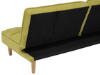 Sofa Bed SILJAN Fabric Olive Green 3 Seater
