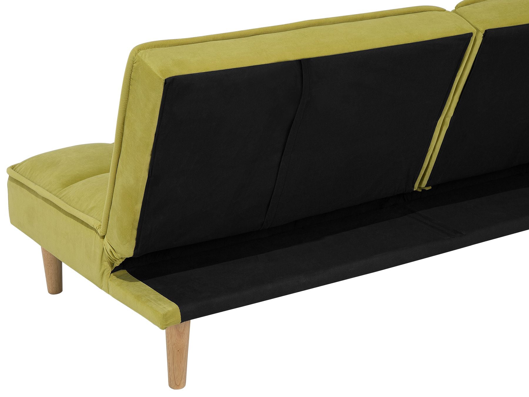 Sofa Bed SILJAN Fabric Olive Green 3 Seater