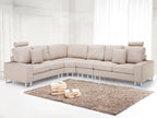 Corner Sofa STOCKHOLM Fabric Beige 6 Seater Right Hand