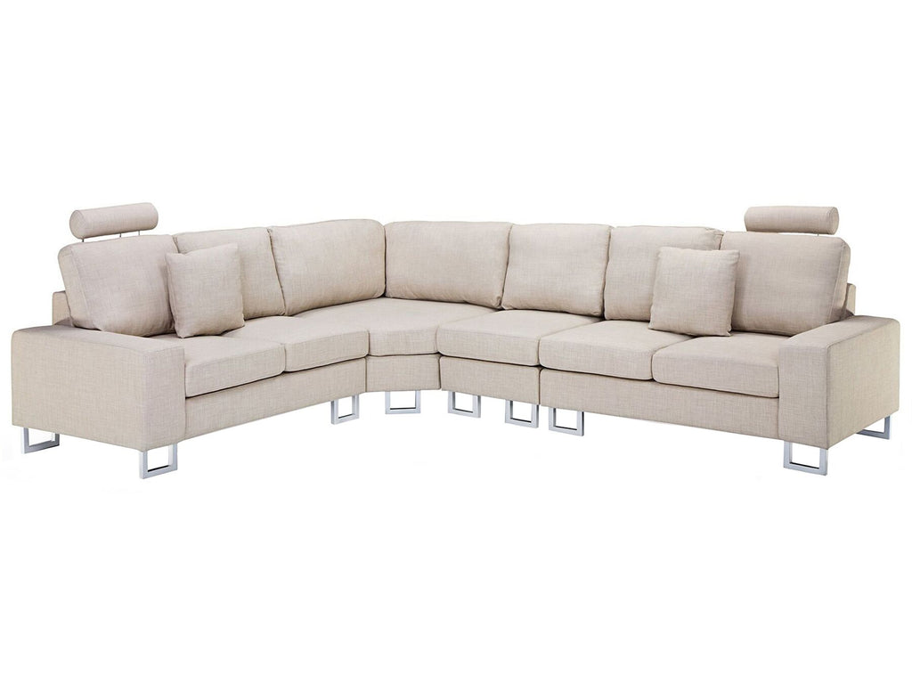 Corner Sofa STOCKHOLM Fabric Beige 6 Seater Right Hand