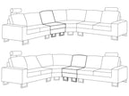 Corner Sofa STOCKHOLM Fabric Beige 6 Seater Right Hand