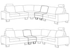 Corner Sofa STOCKHOLM Fabric Dark Grey 6 Seater Left Hand