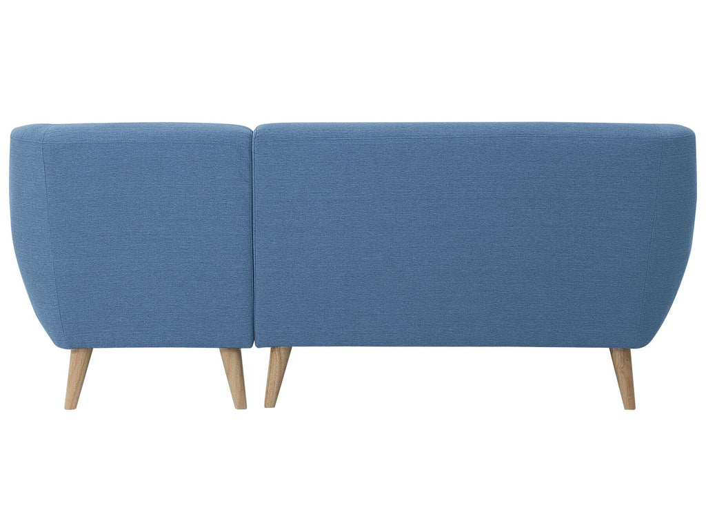 Left Hand Fabric Corner Sofa Blue MOTALA