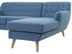 Left Hand Fabric Corner Sofa Blue MOTALA