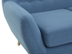 Left Hand Fabric Corner Sofa Blue MOTALA