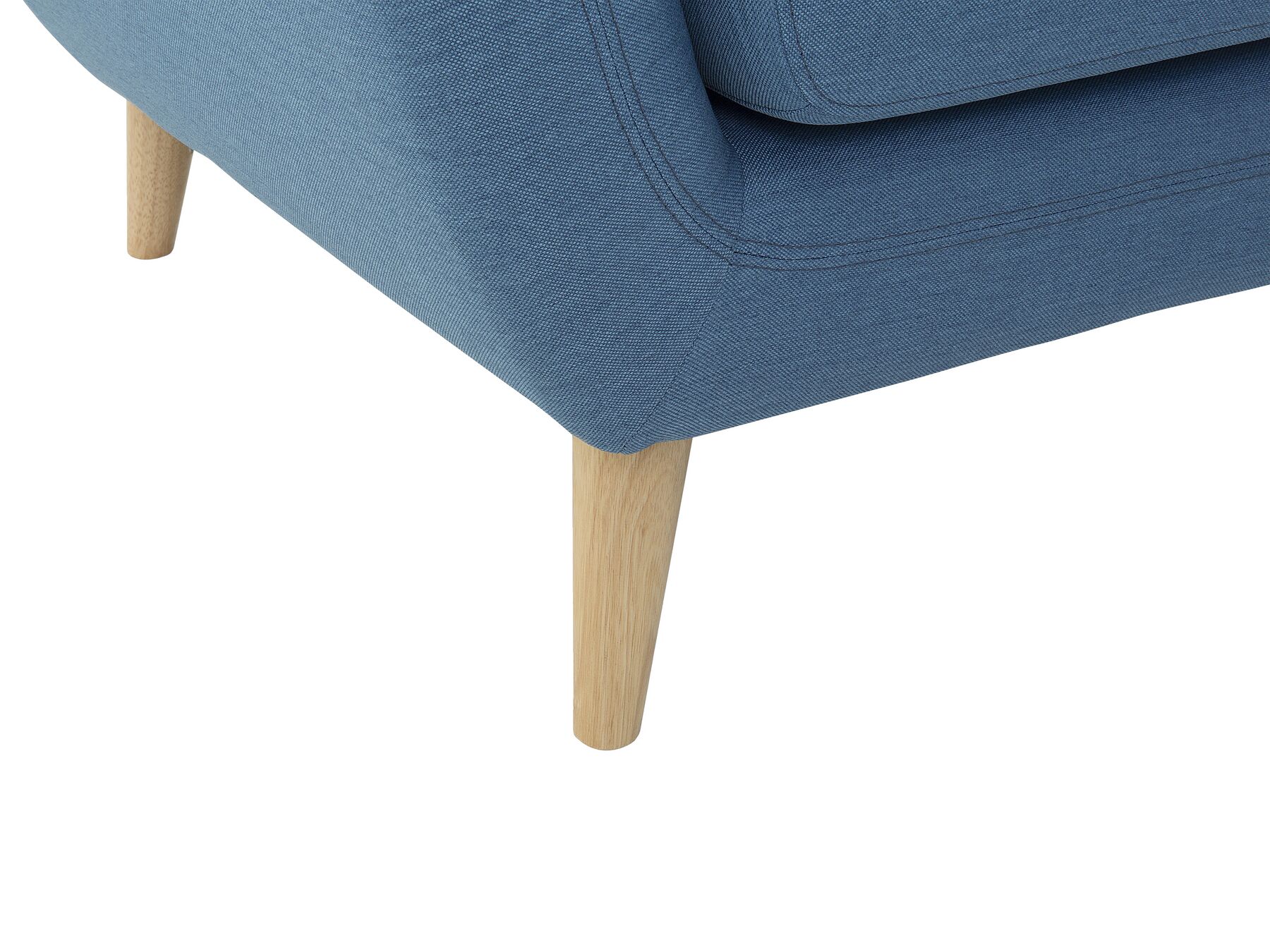Left Hand Fabric Corner Sofa Blue MOTALA