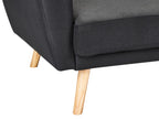 2 Seater Fabric Sofa Bed Black FLORLI