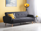 Sofa Bed FLORLI Fabric Black 3 Seater