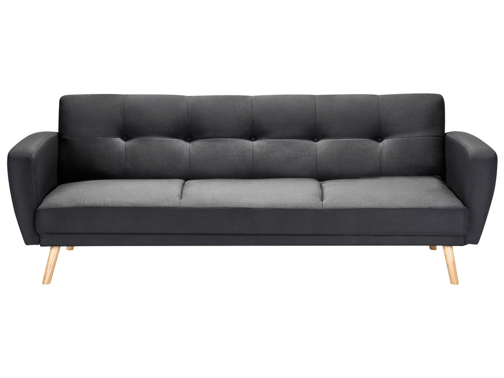 Sofa Bed FLORLI Fabric Black 3 Seater