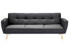 Sofa Bed FLORLI Fabric Black 3 Seater