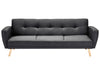 Sofa Bed Fabric Black 3 Seater