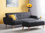 Sofa Bed FLORLI Fabric Black 3 Seater