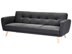 Sofa Bed FLORLI Fabric Black 3 Seater
