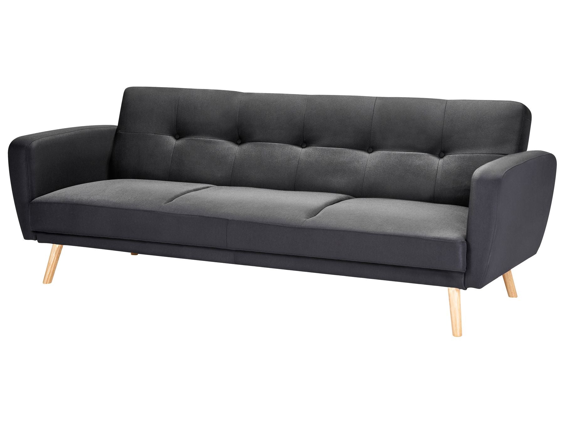 Sofa Bed FLORLI Fabric Black 3 Seater