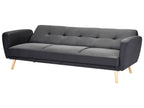 Sofa Bed FLORLI Fabric Black 3 Seater