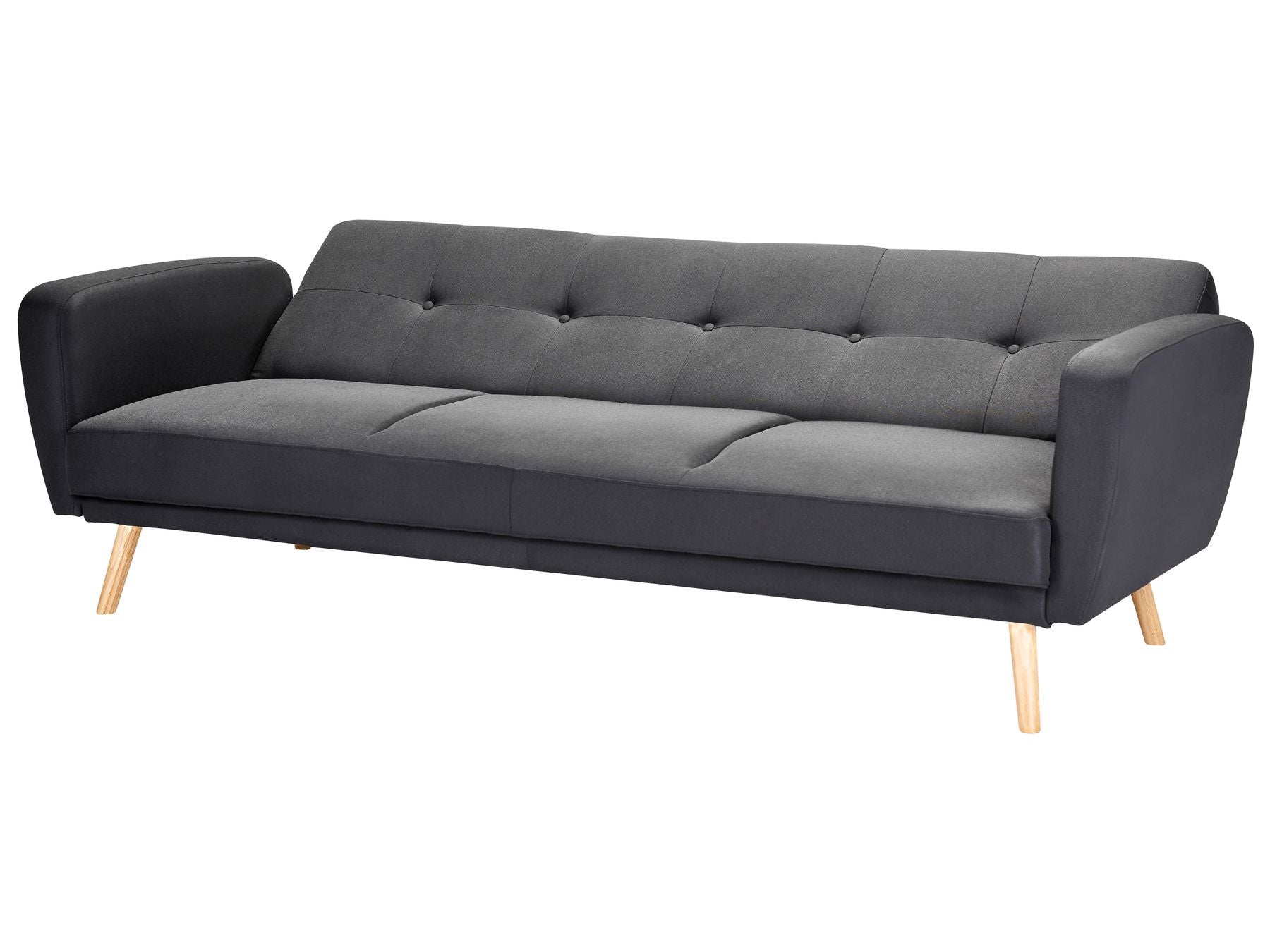 Sofa Bed FLORLI Fabric Black 3 Seater