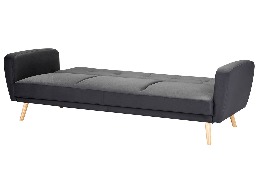 Sofa Bed FLORLI Fabric Black 3 Seater