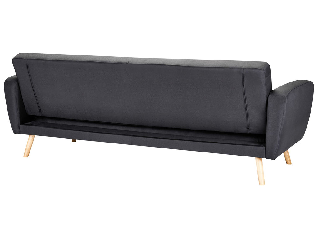 Sofa Bed FLORLI Fabric Black 3 Seater