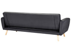Sofa Bed FLORLI Fabric Black 3 Seater