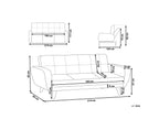 Sofa Bed FLORLI Fabric Black 3 Seater