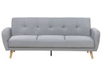 Sofa Bed FLORLI Fabric Light Grey 3 Seater