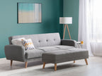 Sofa Bed FLORLI Fabric Light Grey 3 Seater
