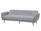 Sofa Bed FLORLI Fabric Light Grey 3 Seater