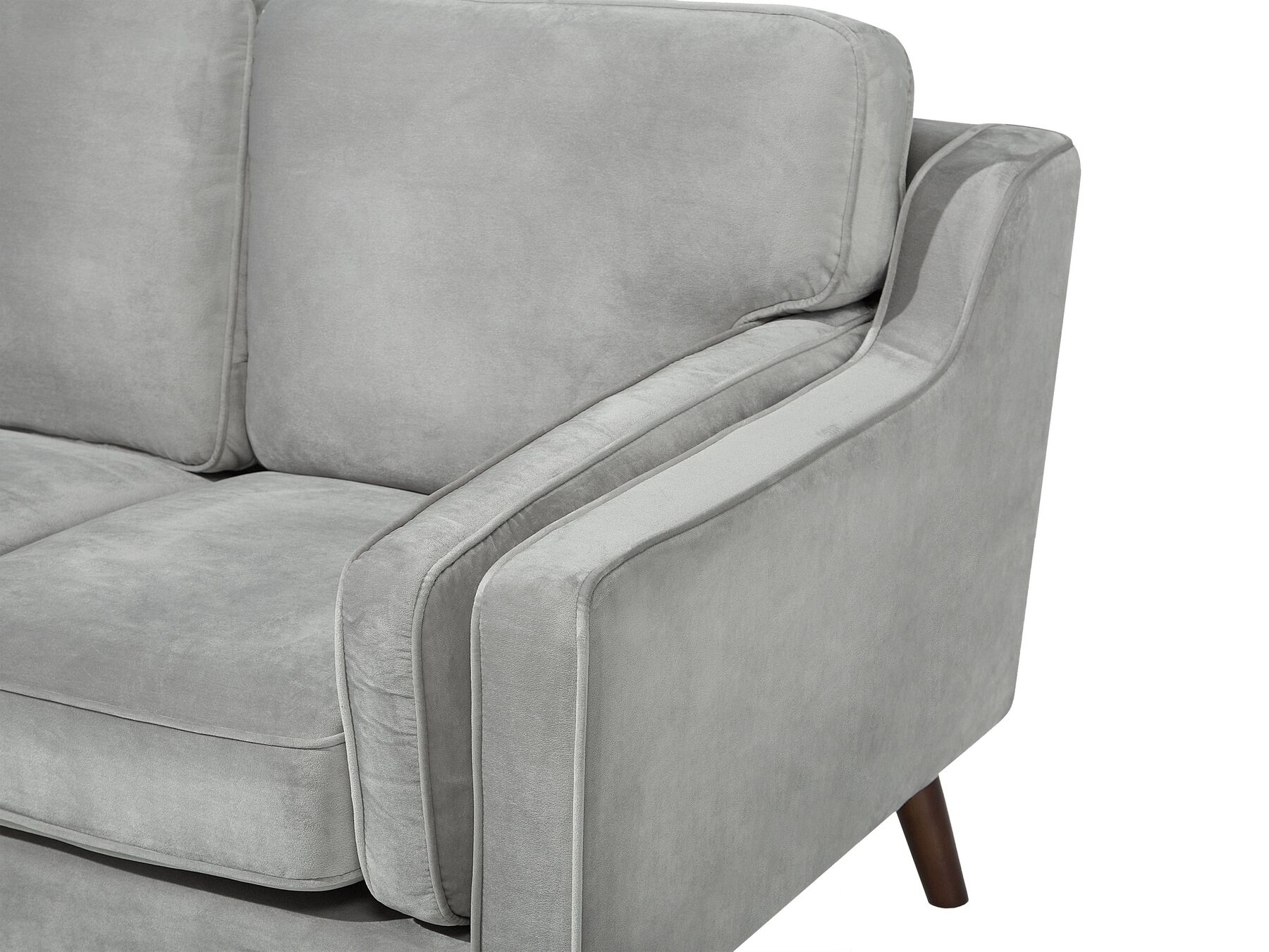3 Seater Velvet Sofa Light Grey LOKKA